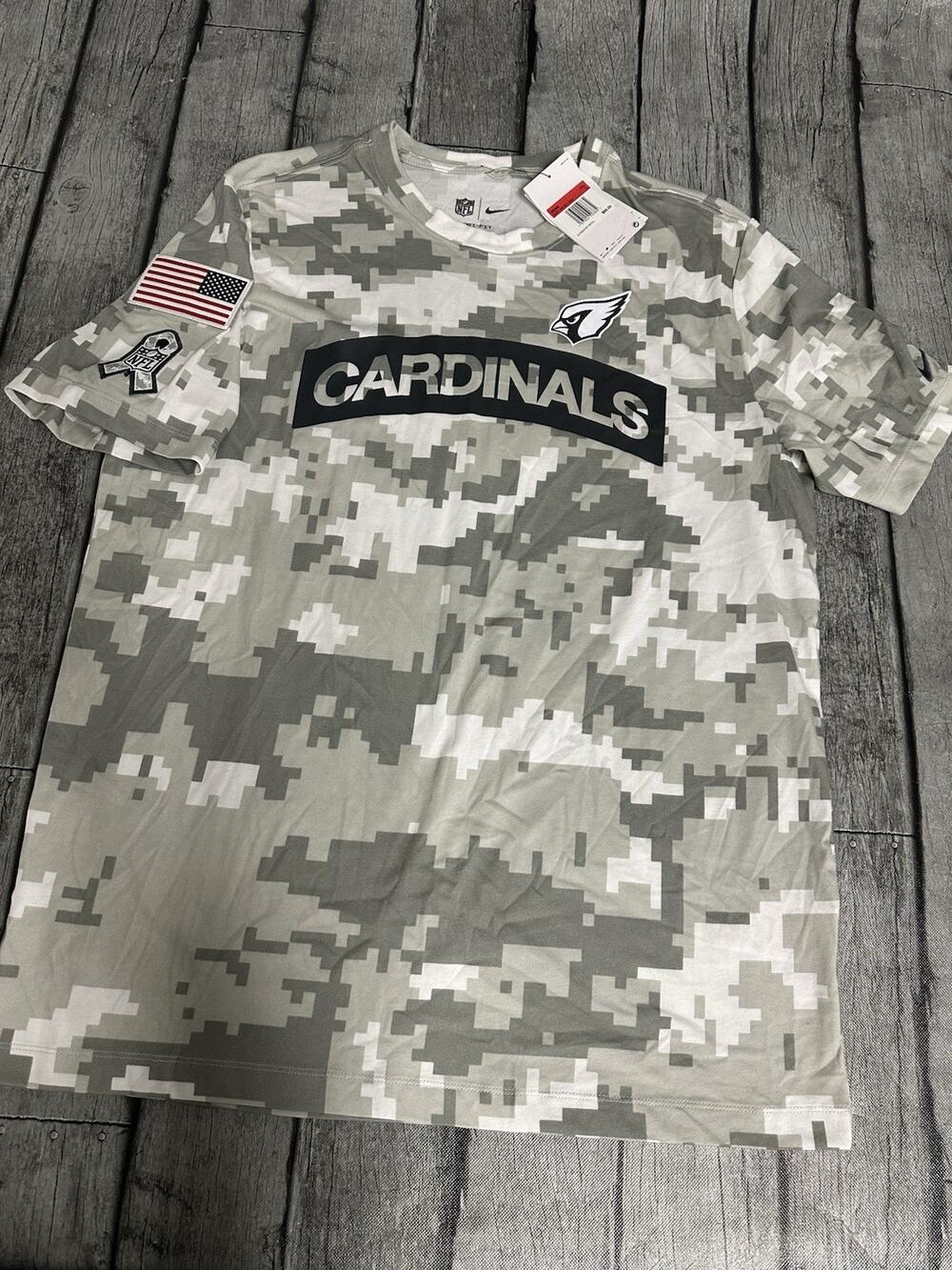 NWT Men’s Nike Arizona Cardinals Salute To Service Dri Fit Tshirt Large SS Grey